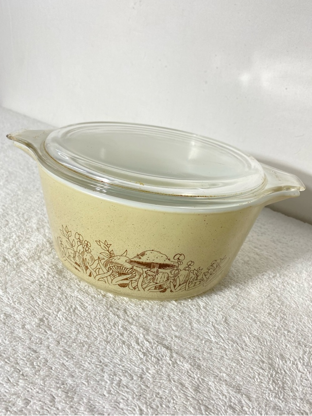 Vintage PYREX Forest Fancies Mushroom 474-B (1.5L) Round Casserole Dish W Lid
